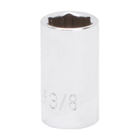 Vulcan MT6484208 Drive Socket, 3/8 in Socket, 1/4 in Drive, 6-Point, Chrome Vanadium Steel, Chrome