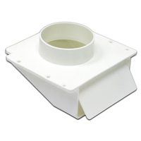 Lambro 143W Under Eave Vent, 5-3/4 in W Hood, 2-1/4 in H Hood, 4 in Duct, Plastic Hood