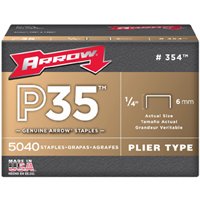 Arrow 354 P35 Heavy Duty Staples for Paper, Bags, Cardboard, Crafts, and Offices, 1/4-Inch, 5040-Pack, 1/4 Inch, Silver, 5040 Count
