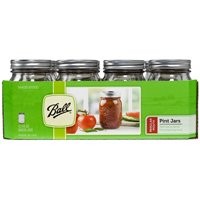 Ball 61000 Canning Jar, 16 oz Capacity, Glass, Silver Cap/Lid