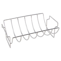 Omaha BBQ-37237 Rib and Roast Holder, 14-1/2 in L, Stainless Steel, Stainless Steel, Build-in Handle