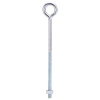 ProSource LR274 Eye Bolt, 6.2 mm Thread, Machine Thread, 3 in L Thread, 1 in Dia Eye, 145 lb Working Load, Steel, Zinc
