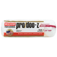 WOOSTER RR644-9 Paint Roller Cover, 3/4 in Thick Nap, 9 in L, Fabric Cover, White