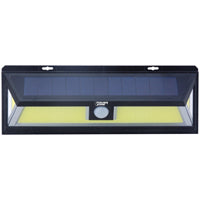 PowerZone 12455 Solar Powered Motion Sensor Wall Light, Lithium Battery, 1-Lamp, COB LED Lamp, ABS/PS Fixture, Black
