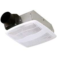 Air King AS50 Exhaust Fan, 7-1/4 in L, 7-1/4 in W, 0.9 A, 120 V, 1-Speed, 50 cfm Air, Metal, White