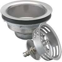 Plumb Pak PP5410 PlumPak Twist And Lock Kitchen Basket Strainer With Metal Drop Post And Stopper, Stainless-Steel