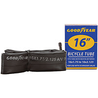 Goodyear Bicycle Tube, 16 X 1.75/2.125 Black Butyl Rubber 91075